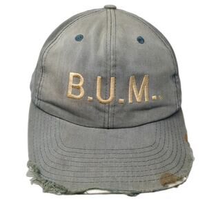 B.U.M. Snapback Green One Size Embroidered Logo Adjustable Twill Vintage Hat